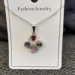 Stunning colorful silver necklace!